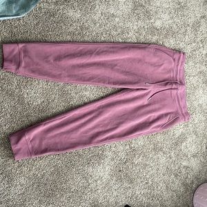 athleta pink fleece joggers